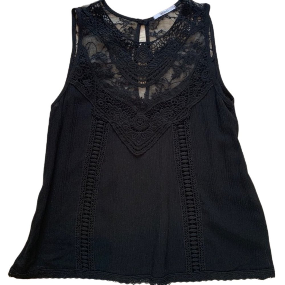 Acemi Sheer Lace Black Top